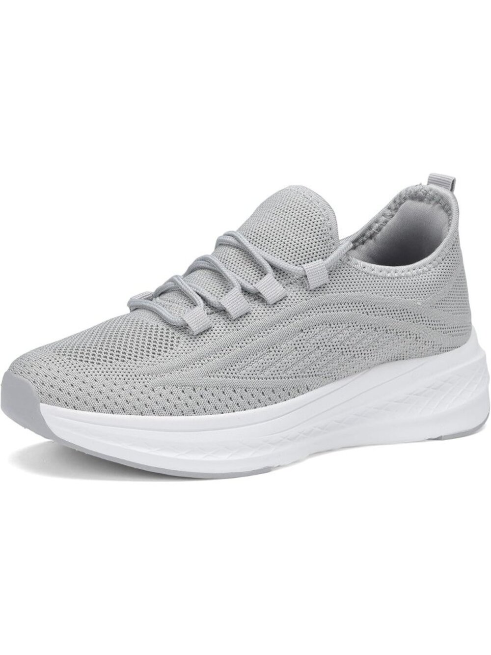 Womens Light Grey Breathable Lightweight Walking Non Slip Fashion Casual Sneaker